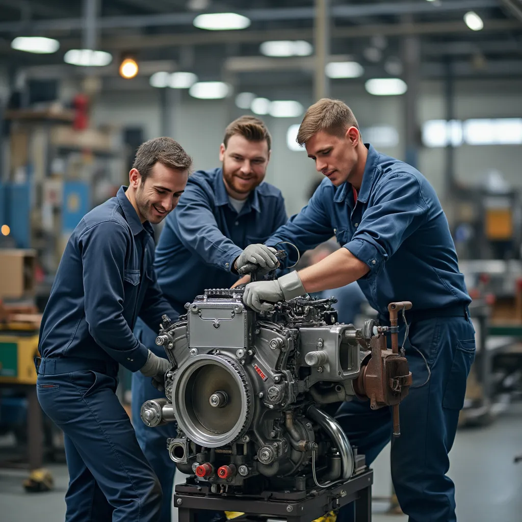 Mechaniker Team bei der Arbeit
